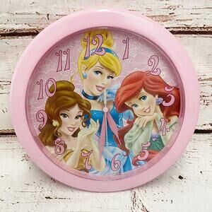 DISNEY PRINCESS Pink Wall Clock 10"